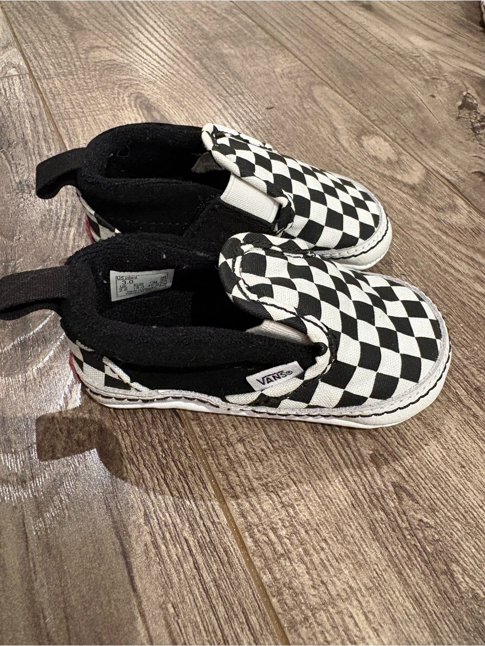 Infant Slip-On Vans Crib Checkerboard Shoe Size 3